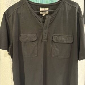 Lucky Brand Charcoal Short Sleeve Henley